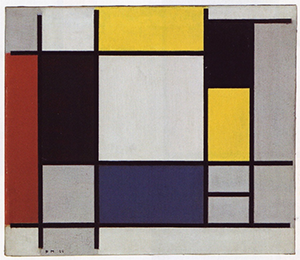 Composition-With-Red,-Black,-Blue,-Yellow-And-Grey, Piet-Mondrian, 1920