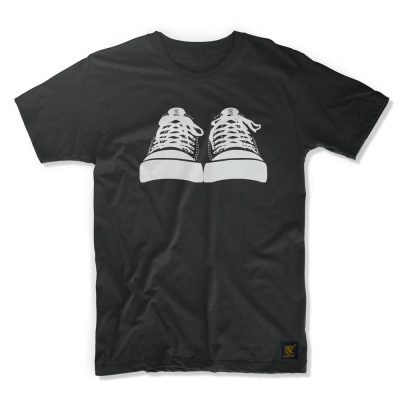 Threads men's black T shirt - Converse homage by uchi clothing -