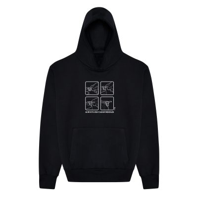 Always Use Clean Needles Black Hoody