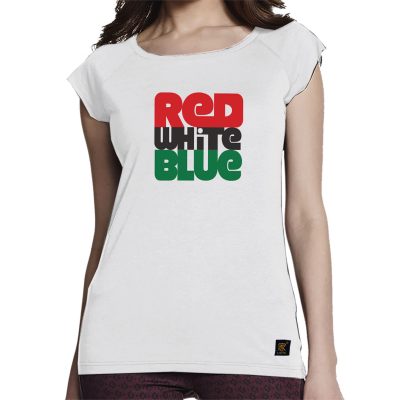 Women's T shirt - Red white blue - white