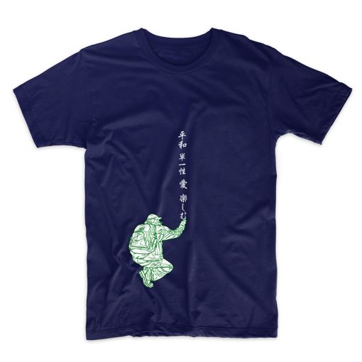 Peace Unity Love and Having Fun - French Navy T shirt