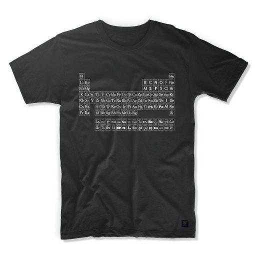 Mens T shirt – Typographic Periodic Table | uchi clothing