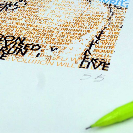 The Revolution Will Be In Avant Garde Gothic – screen print - detail