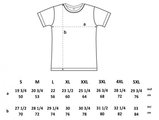 Men's T shirt size chart