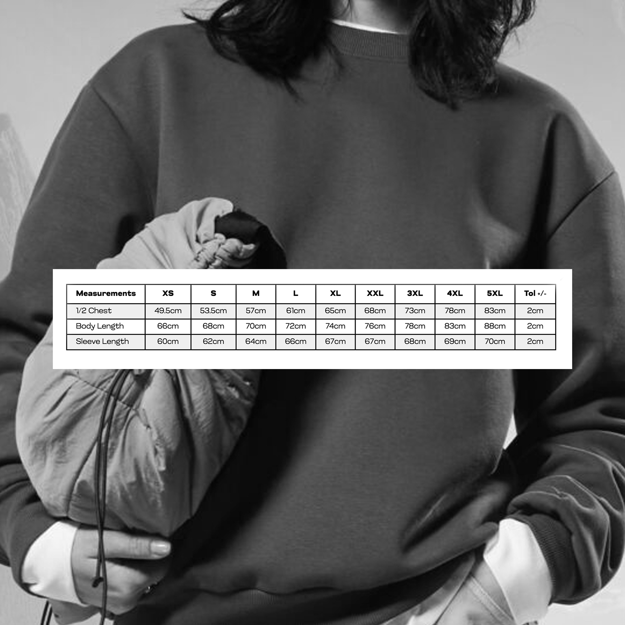 Heavy sweatshirt sizes