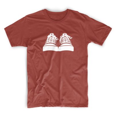 Threads T shirt - Converse homage by uchi clothing - Earth Red