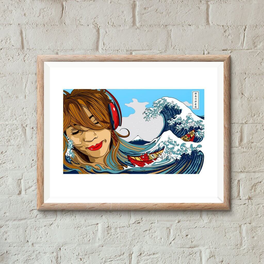 Soundwave off Kanagawa (神奈川沖音波) Art print | uchi clothing