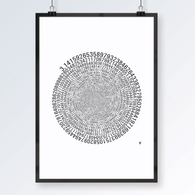 Pi wall art - Mathematics Typography print