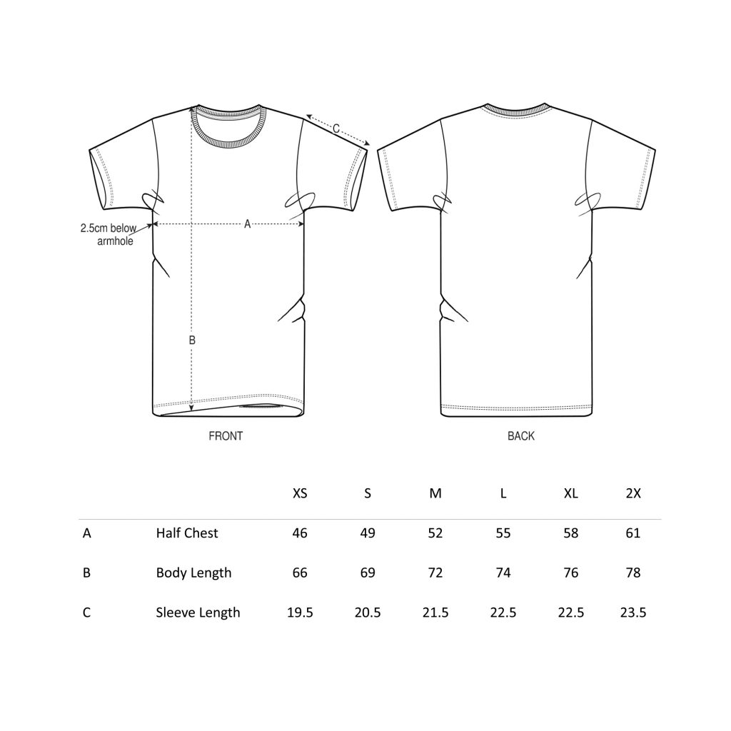 T-shirt dimensions