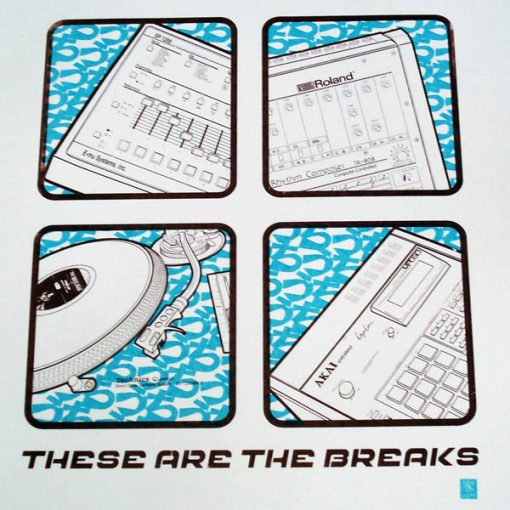 uchi These Are The Breaks screen print - blue