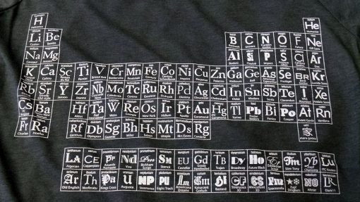 Typographic Periodic Table womens charcoal grey T shirt